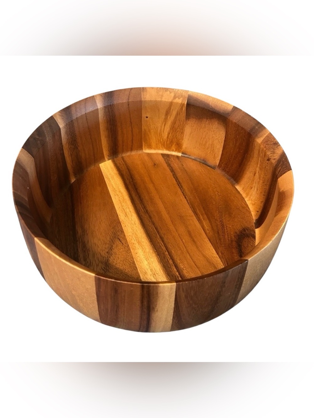 Elegant Wooden Serving Bowl 12 inches in diameter